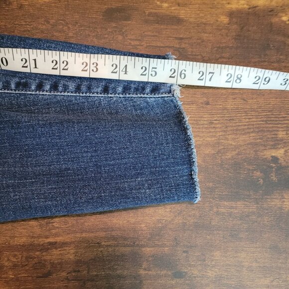 Judy Blue Jeans 14 W Skinny Fit Raw Hem Medium Dark Wash Ripped Stretch - Picture 10 of 12